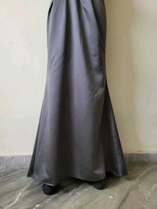 Elegant Grey Strapless Maxi Dress