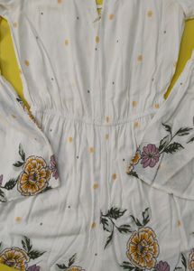 Floral Romper With Full Sleeves