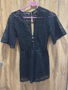 Elegant Black Lace Romper
