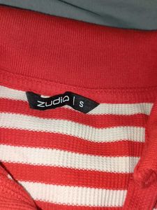 Red &amp; White Striped Polo T-Shirt