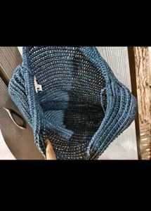 Blue Woven Tote Bag