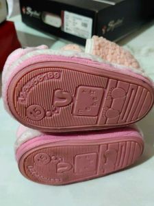 Cute Pink Cat Baby Slippers