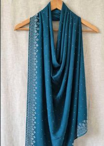 Elegant Embellished Teal Dupatta
