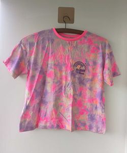 Tie-Dye Graphic T-Shirt Fluorescent pink