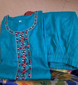 Sea Green Rayon Dress Pant Set