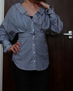 H &amp; M Stylish Striped Button-Up Shirt