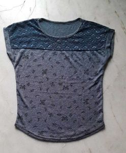 Blue Floral Print T-Shirt