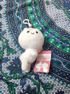 Cute White Plush Keychain