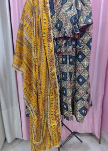Designer Printed lehenga set (Neavy blue)