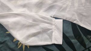 Sheer White Button-Up Blouse