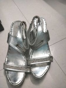 Silver Rhinestone Heels - Size 7
