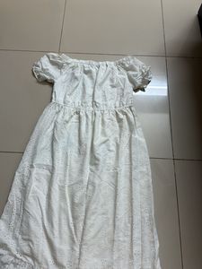 White Eyelet Off-the-Shoulder Dress