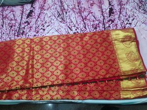 Red &amp; Gold Saree