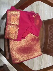 Vibrant Pink Banarasi Silk Saree