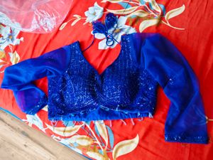 Stunning royal blue beaded Lehenga Choli