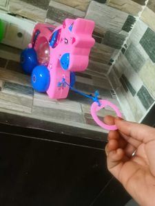 Pink Unicorn Pull Toy with Balls