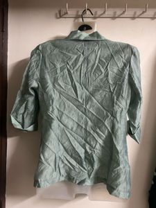 Light Green Textured Blazer