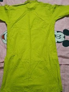 Lime Green Printed Kurta