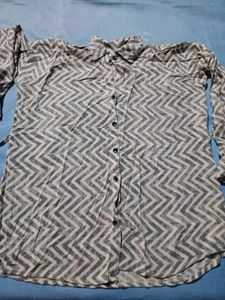Chevron Print Button-Down Shirt