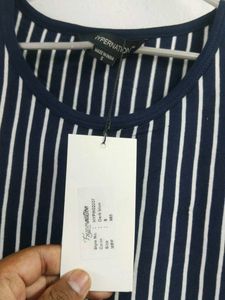 Women's Stylish Striped Cold Shoulder Tunic Top