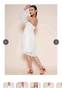 Cute Of shoulder Off White Midi Dr