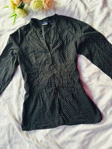Chic Black Polka Dot Blouse