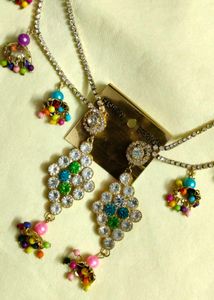Earrings with Hair Chain
