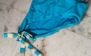 Blue Bikini Bottom with Tie Sides