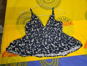 Navy Floral Print Cami Top