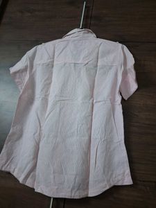 Pink Striped Button-Up Blouse