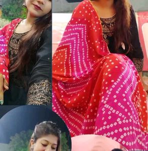Elegant Black Kurta Set with pink Dupatta