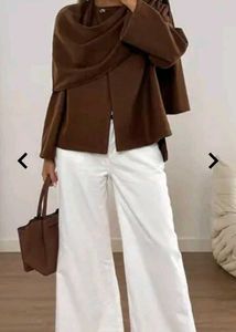 designer Brown top with scarf