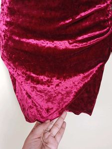 Velvet Ruched Bodycon Dress