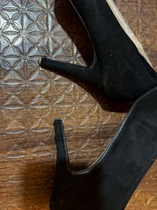 Black Suede Pointed Toe Heels