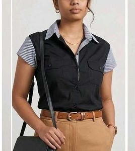 Stylish Black and White Striped Shirt