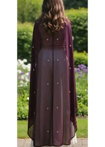 Embroidered Crop Top &amp; Palazzo Set with Cape