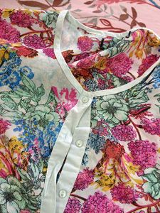 Vibrant Floral Print Button-Up Top