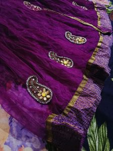 White Party Wear Suit &amp; Purple Set Free