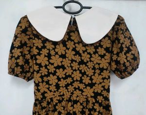 Vintage Style Collared Floral Dress