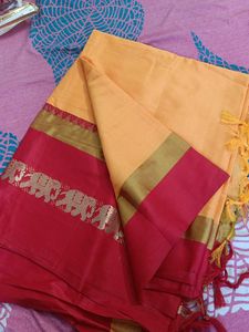 Elegant Silk Saree with Elephant Border