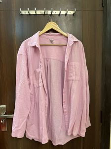 Pink Oversized Linen Shirt