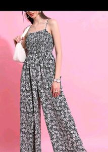 Floral Print Wide Leg Jumpsuit