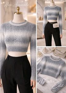 Stylish grey and white sweater
