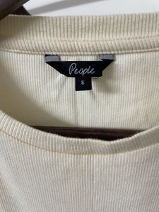 Cream Floral Tie-Waist T-Shirt