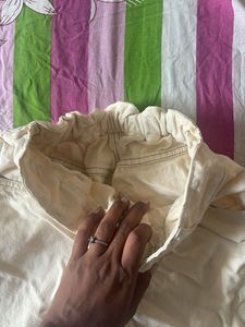 Cream Wide Leg Pants