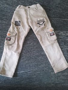Kids Beige Cargo Pants