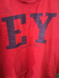 Red "EY" Long Sleeve Tee