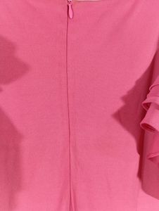 Pink Plain Casual Dress (Girls)