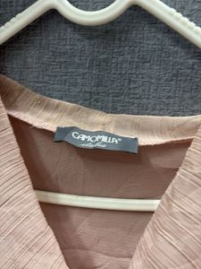 pink cowl neck top