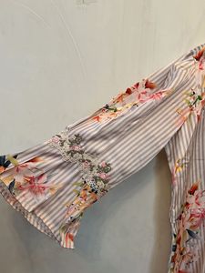 Elegant Floral Striped Dress